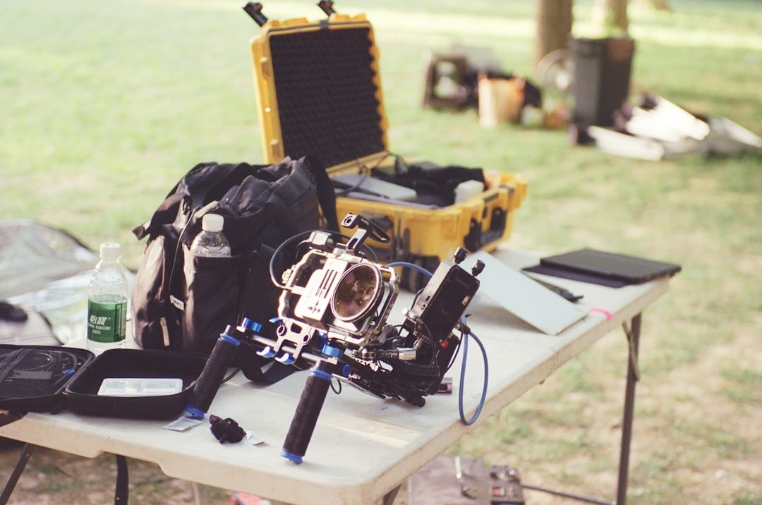 film crew on outdoor set