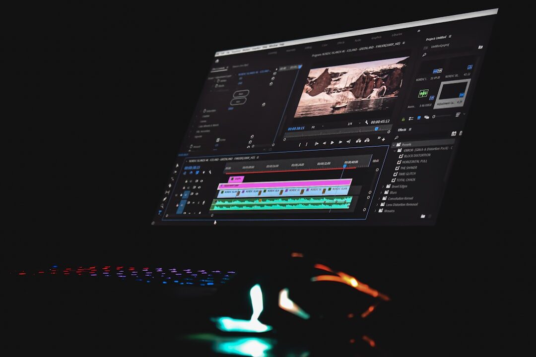 video editor working on timeline