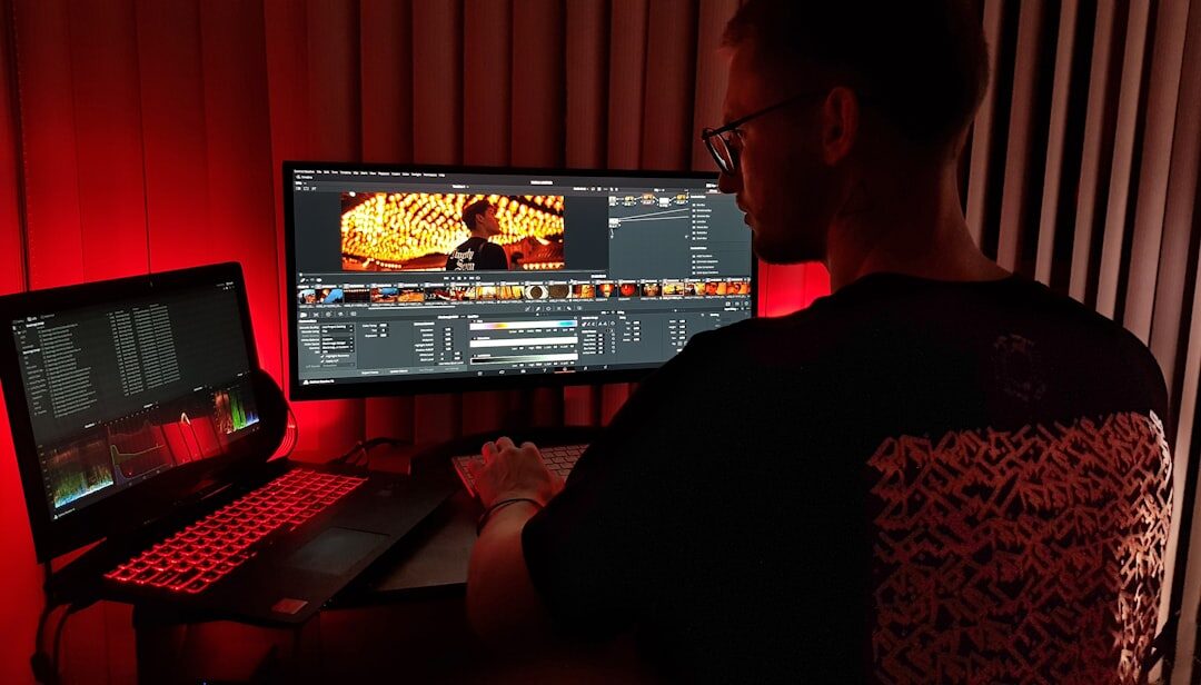 video editor working on timeline