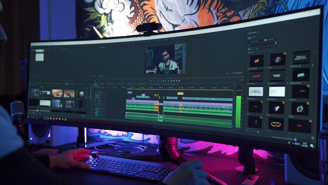 professional video editing setup